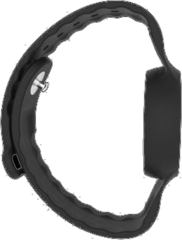The VigilantHer band from the side, showing its slim profile
